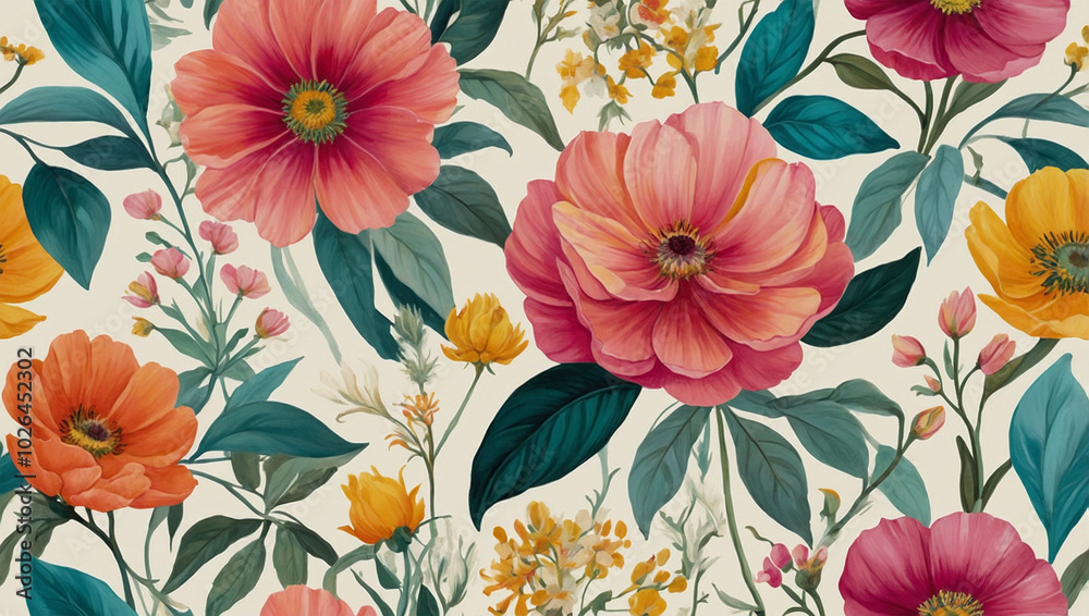 Colorful flower themed background image Colorful flower themed background image