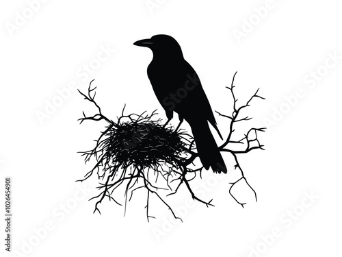 Crow's Nest Silhouette Collection – Spooky Halloween Bird Designs