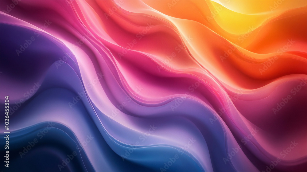 Obraz premium Abstract background with smooth gradient transitions in bright colors, with soft curves and flowing shapes. Generative AI