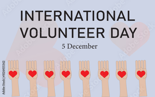 December 5th International Volunteer Day for Economic and Social Development – Vector Illustration