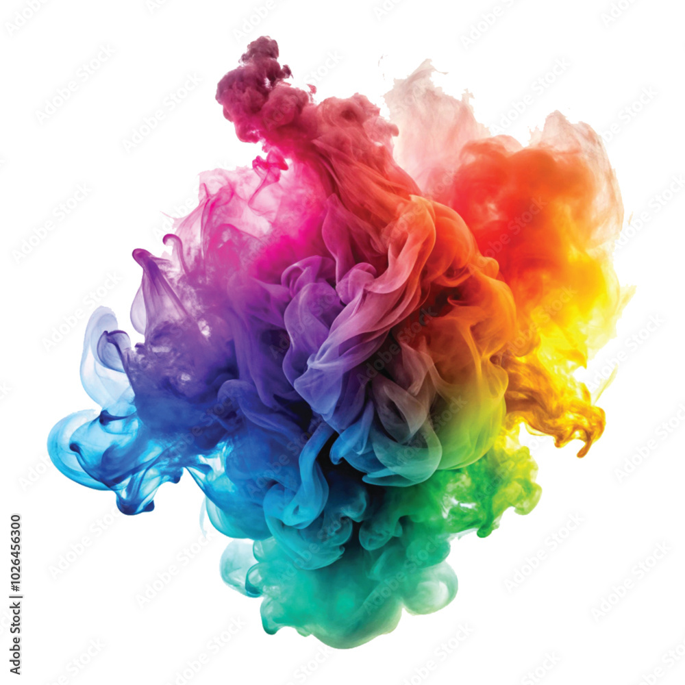 3d colorful smoke splash png design