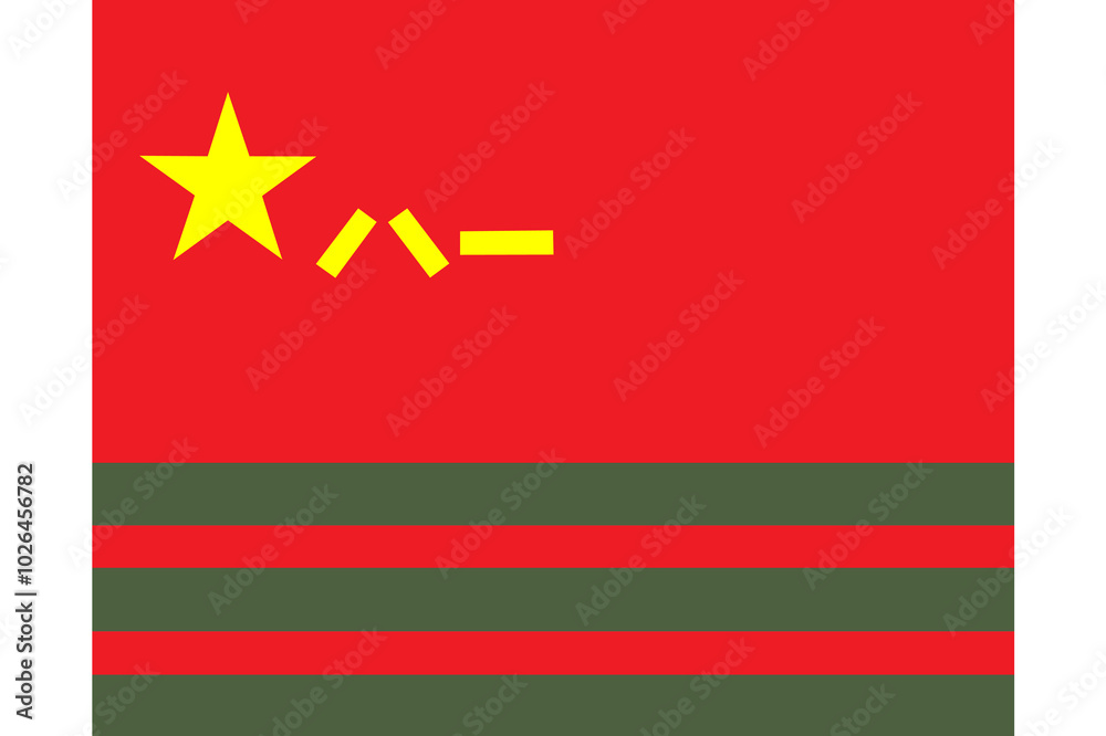 Fototapeta premium Flag of China, Chinese People's Armed Police Force, Armed Police (PAP), Military flag of China, Chinese Army