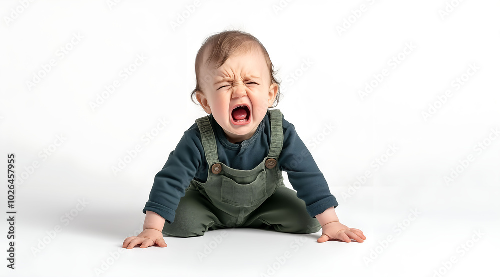a baby crying while laying on the ground a baby crying while laying on the ground