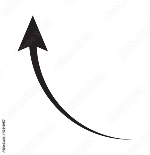 wavy curved Long arrow icon. long line arrow vector. flat style Arrow symbol. arrow on a white background. vector illustration. Curve arrow icon vector illustration. black arrow . black curve arrow .