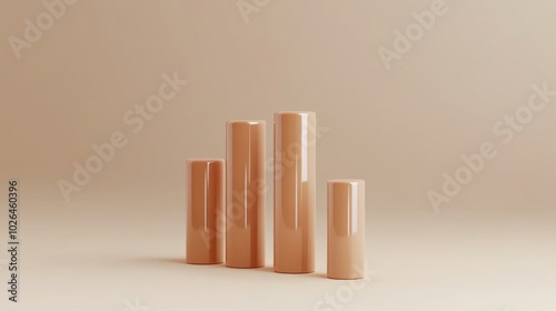 Elegant Beige Cylindrical Forms on Light Background
