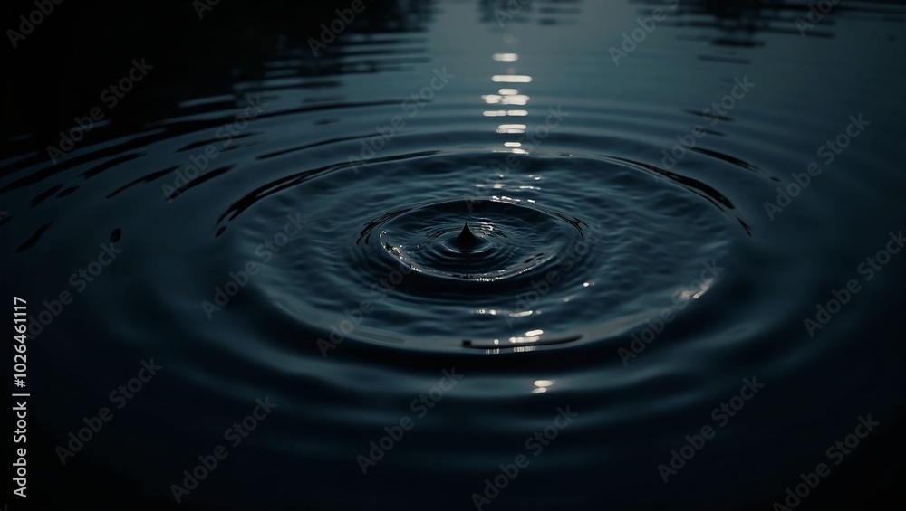 Abstract dark water ripples with soft light reflections Abstract dark water ripples with soft light reflections