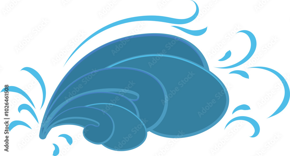 Cartoon Ocean Wave Splash illustration Cartoon Ocean Wave Splash illustration