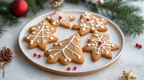 Gingerbread cookies with Christmas decorations