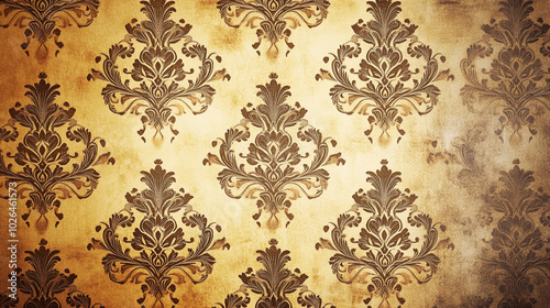 Vintage Floral Damask Wallpaper Pattern Background Texture