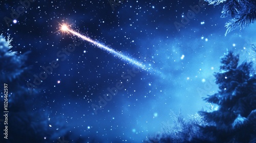 Obraz na płótnie Night sky and shooting star at Christmas w salonie