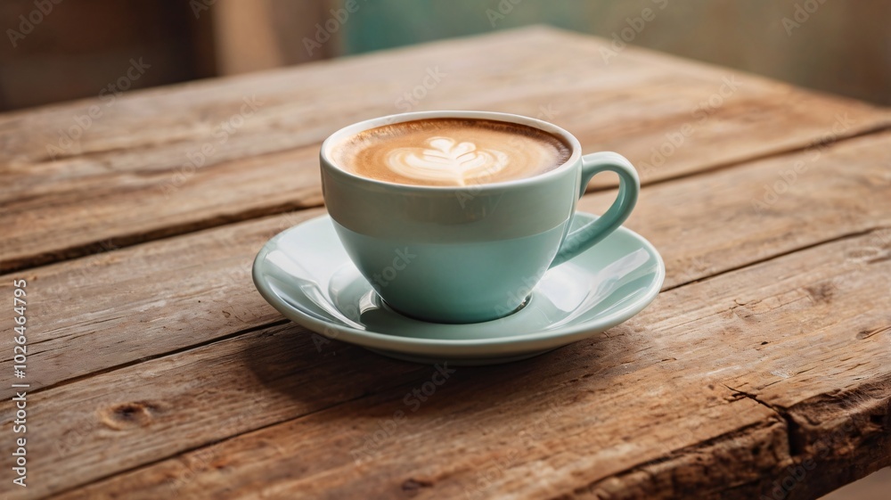 a coffee cup on a rustic table a coffee cup on a rustic table