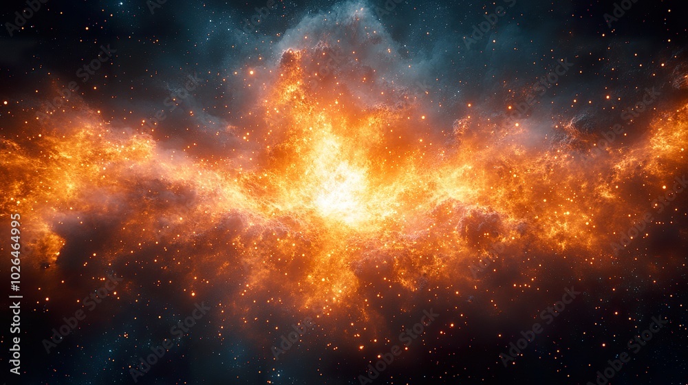 Obraz premium Abstract Supernova Explosion on Black Background