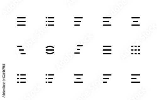 Menu icon set. Menu bar icon set. UI icon set.