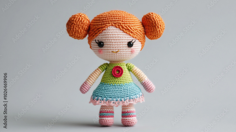 Cute Crochet Doll Toy Girl Handmade Amigurumi Craft Cute Crochet Doll Toy Girl Handmade Amigurumi Craft