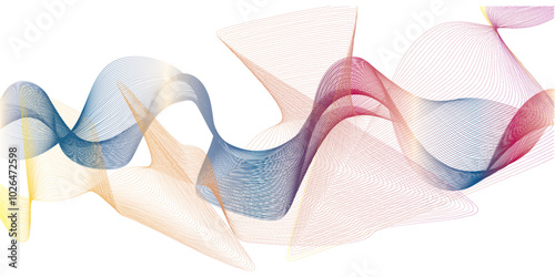 abstract blue wave line on the white background image unique pattern graphics element modern summer creative gradient effect on the line vector illustration futuristic technological canvas template