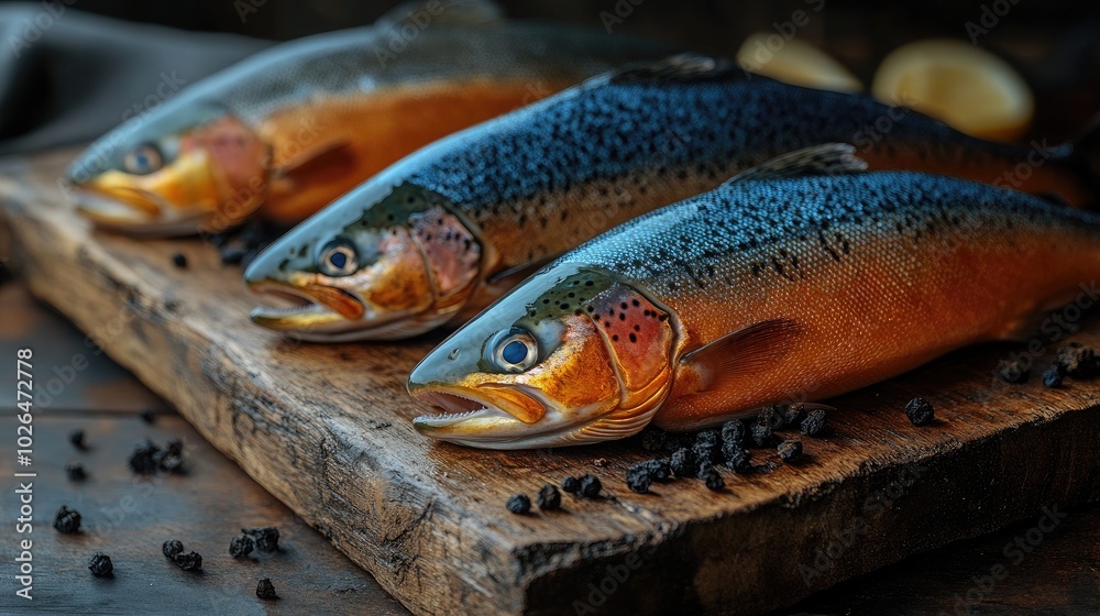 Rustic Salmon and Trout Display Rustic Salmon and Trout Display