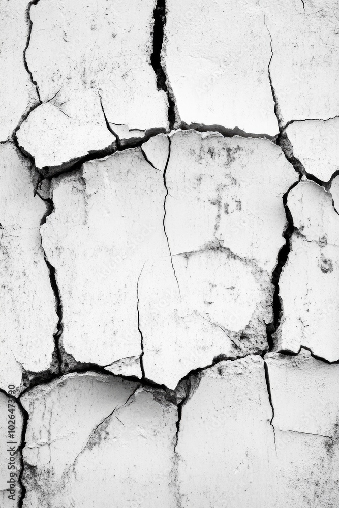 A close-up view of a cracked brick wall in black and white A close-up view of a cracked brick wall in black and white