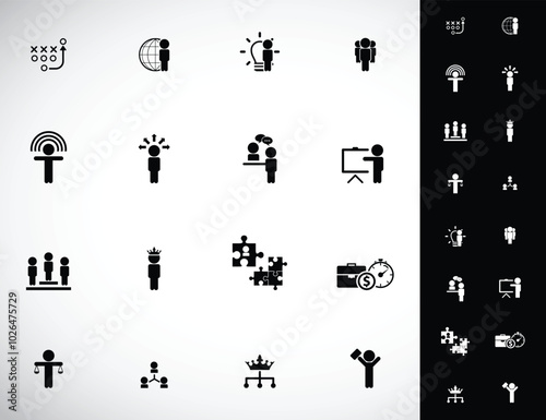 Universal business management and human resources icon set. Universal icons for web and mobile. Vector.