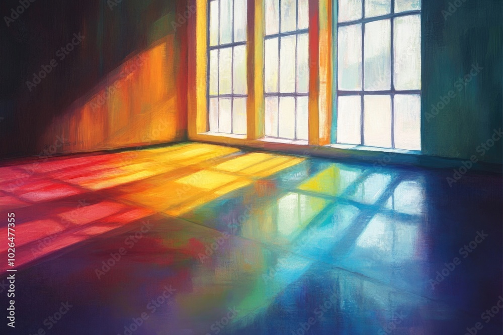 A warm and cozy sunlit room with a large window, ideal for use in interior design or architecture projects A warm and cozy sunlit room with a large window, ideal for use in interior design or architecture projects
