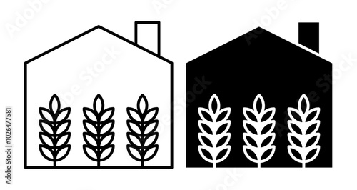 Greenhouse Icons set in solid and thin line style