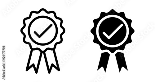 Quality Icons set in solid and thin line style