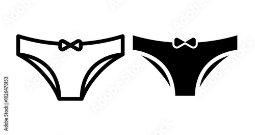 Panties Icons set in solid and thin line style