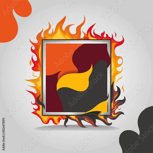 fire frame on a white background