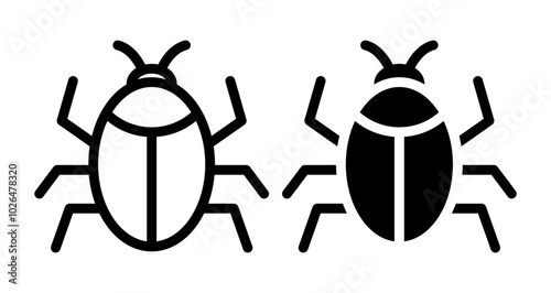 Mite Icons set in solid and thin line style