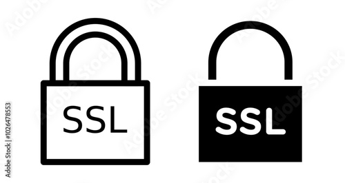SSL Icons set in solid and thin line style