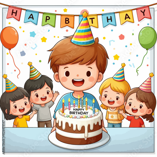 happy birthday party vector illustration