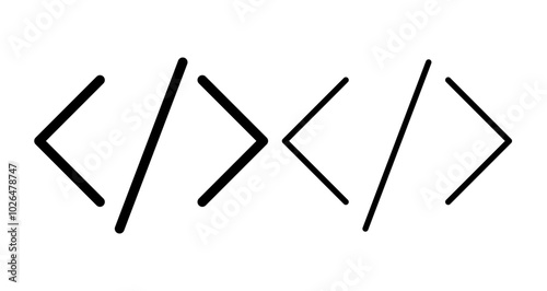Coding Icons set in solid and thin line style