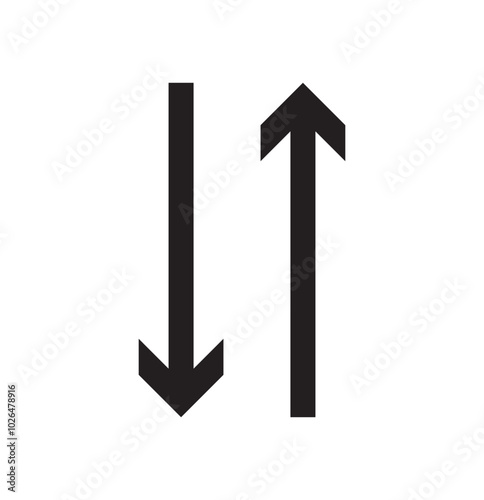 Long Up and Down arrow icon vector set . long arrow . exchange arrow icon .