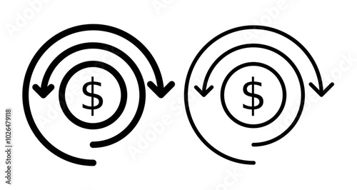 Liquidity Icons set in solid and thin line style