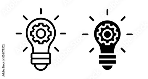 Innovation Icons set in solid and thin line style