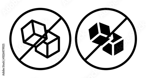 Sugar free Icons set in solid and thin line style