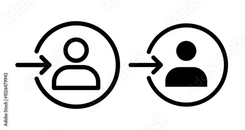Login Icons set in solid and thin line style