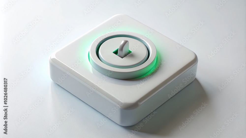 3D Off Switch Icon on White Background - OnOff Button in Drone Photography Style for Tech and Design 3D Off Switch Icon on White Background - OnOff Button in Drone Photography Style for Tech and Design
