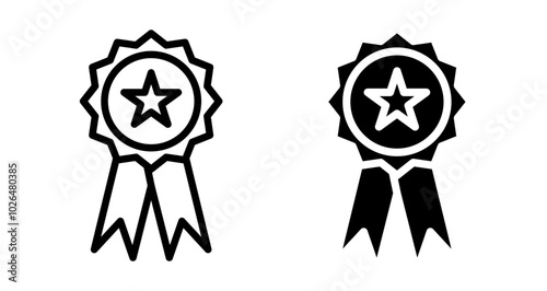 Rosette Icons set in solid and thin line style