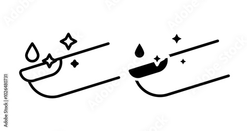 Nail care Icons set in solid and thin line style