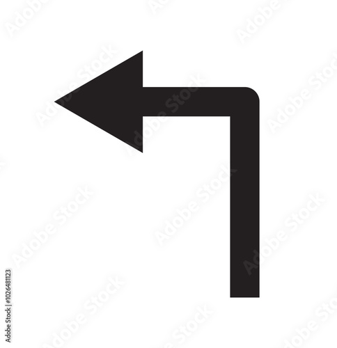 Free Download turn left arrow . Road direction arrow icon on transparent background - GFXLoad