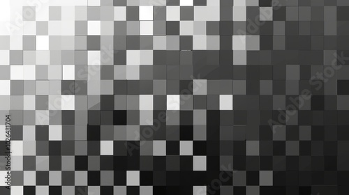 Abstract Pixelated Dark Gray and Silver Squares for Modern Corporate Design and Presentations