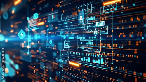 Wallpaper Mural Digital Transformation in Business Traditional business elements transforming into digital counterparts, symbolizing modernization Torontodigital.ca