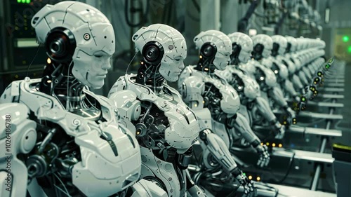 Robotics and Automation Robots and automated systems working in a factory with networked controls