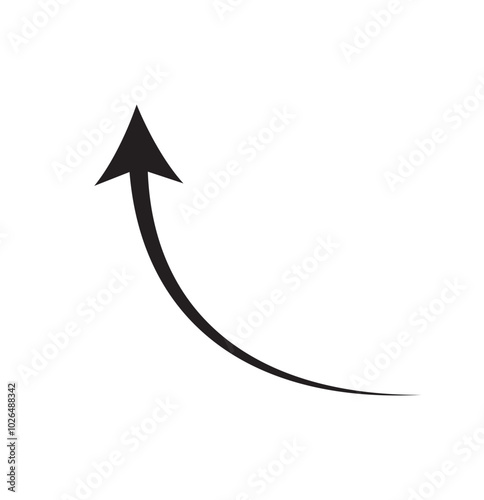 vector icon of a thin long arrow. Black arrows vector illustration. Icons isolated. black long arrow. Black arrows set. Curved arrows. Arrow sign. Curved arrow pointing right. Black and red arrow.