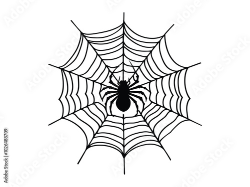 Spider Web Silhouette Set for Halloween | High-Resolution Vector Clipart photo