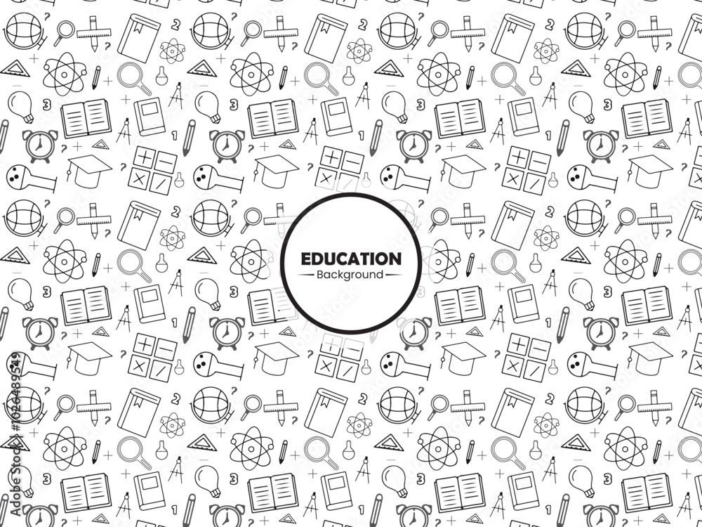 Set of School and Education Icons Vector Pattern Design
Set of School and Education Icons Vector Pattern Design