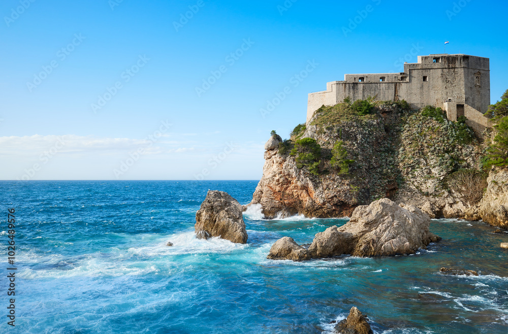 Fort Lovrijenac (Fortress of Lawrence) on the Adriatic Sea in Dubrovnik, Croatia. Fort Lovrijenac (Fortress of Lawrence) on the Adriatic Sea in Dubrovnik, Croatia.