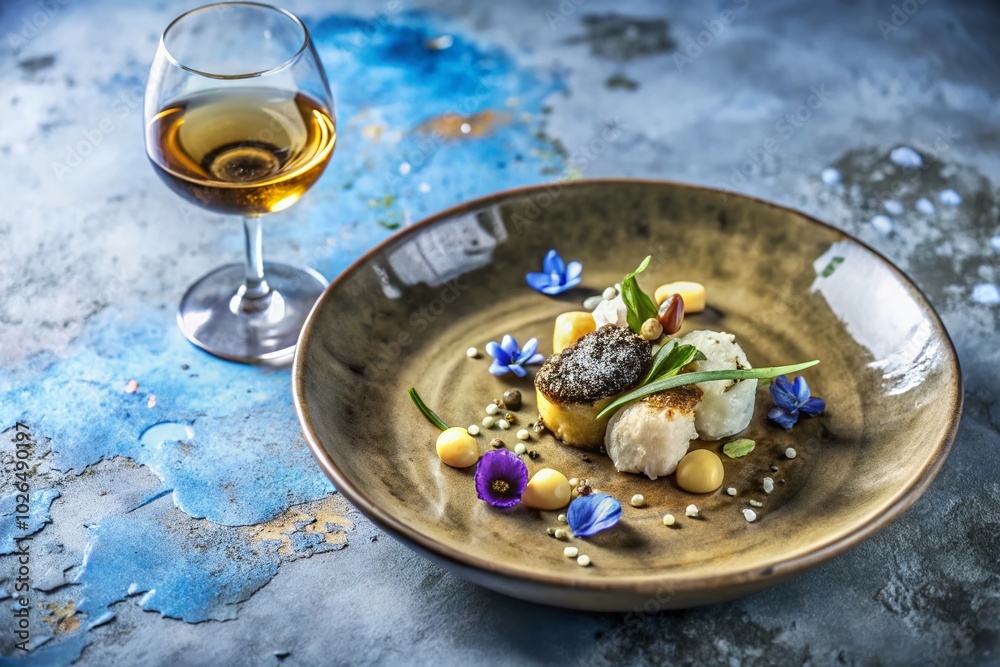 Abstract Food Photography with Warm Taupe and Cool Cerulean Alcohol Ink Textures Abstract Food Photography with Warm Taupe and Cool Cerulean Alcohol Ink Textures