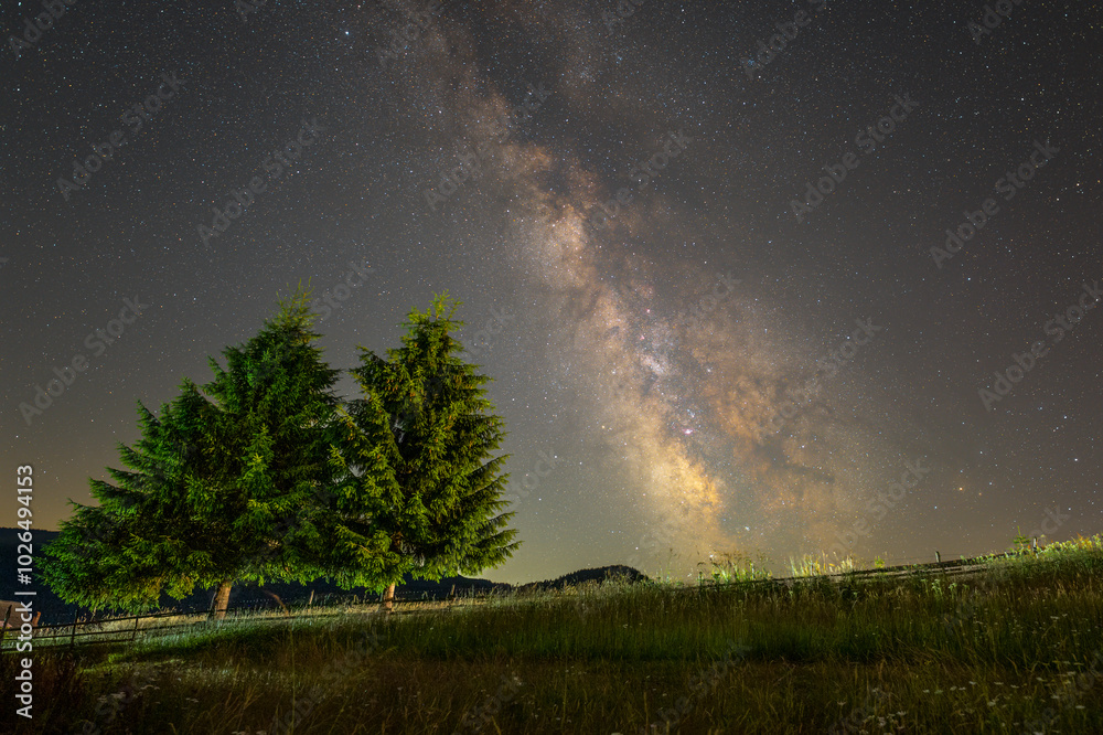 Milky Way over the Carpathian mountains Milky Way over the Carpathian mountains