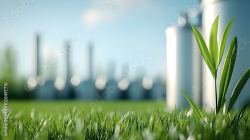 Hydrogen Tanks Powering Eco-Industrial Landscape - Embracing Energy Revolution for a Sustainable Green Future photo